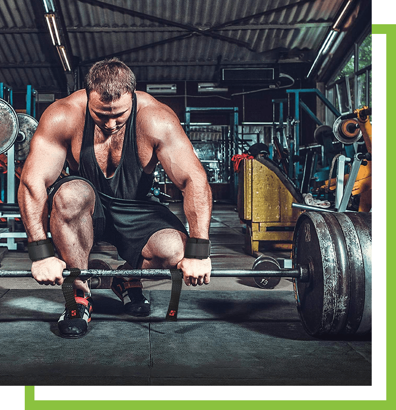 Athlete preparing for heavy lift