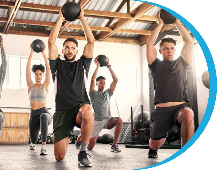 Group training with medicine balls